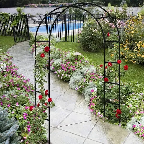 Garden Arch Trellis for Climbing Plants, Metal Wedding Arch Flowers Frame Backdrop Stand,Balloon Decor Garden Arch Arbor for Wedding Garden Party Plant Support Flower