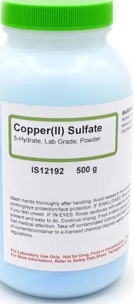 Aldon Innovating Science Copper (II) Sulfate 5-Hydrate Powder, 500g - Laboratory-Grade - The Curated Chemical Collection