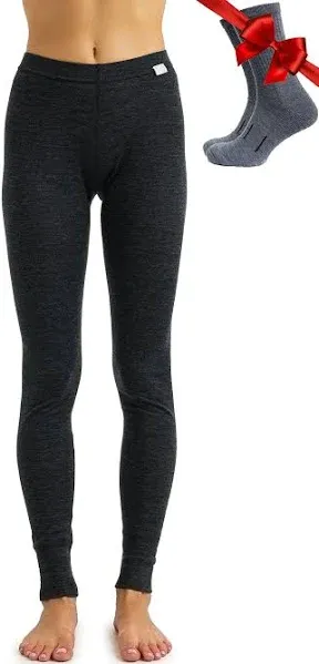 Merino Wool Base Layer Women Pants 100% Merino Wool Leggings Thermal Underwear Bottoms Light