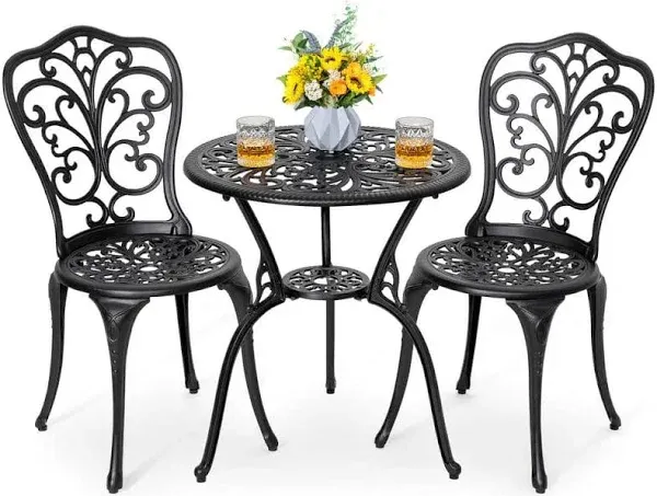 3-Piece Cast Aluminum Patio Bistro Set