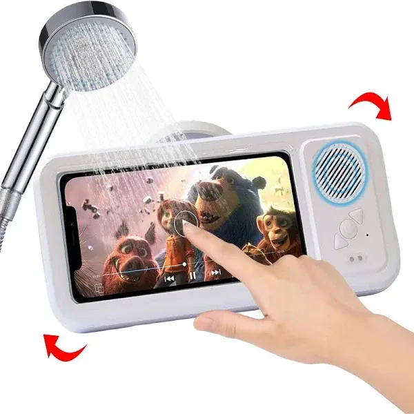 Shower Phone Holder With Wireless Bluetooth Speaker Waterproof 480 Rotation View