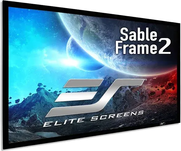 Elite Screens Sable Frame 2 Series, 110-inch Diagonal 16:9, Active 3D 4K Ultra HD Ready Fixed Frame Home Theater Movie Office Presentations Indoor Front Projection Projector Screen, ER110WH2, Black