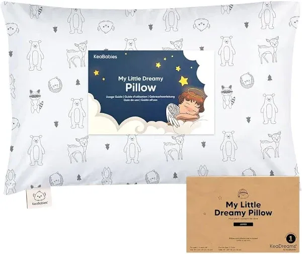 Toddler Pillow with Pillowcase, Jumbo 14X20 - Soft Organic Cotton Toddler Pil...