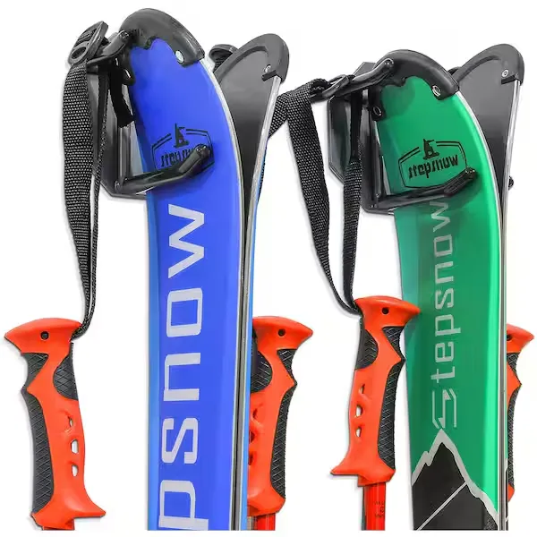 RAXGO Ski Wall Rack, Holds 2 Pairs of Skis and Skiing Poles or Snowboard RGWMSR2PCK