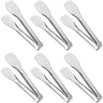 JXHAPY Serving Tongs Kitchen Tongs,Buffet Tongs, Stainless Steel Food Tong Serving Tong,small Tongs 6 Pack (7 inch)