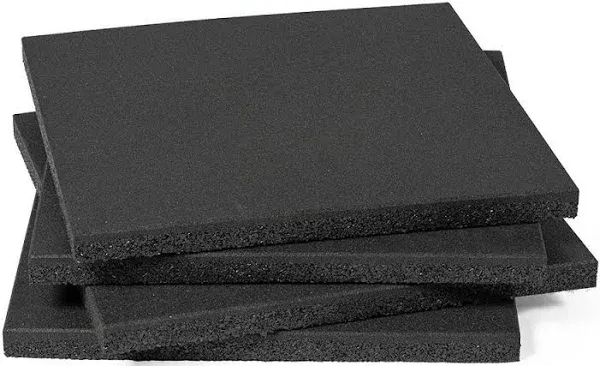 Titan Fitness 4 Pack Rubber Lifting Tiles, 24" x 24" Shock-Absorbing Platform Tiles, 1.6" Thick, for Deadlift Platform or Olympic Lifting Platform, Floor Protection Mats