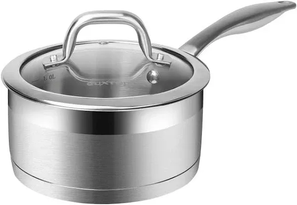 Professional Stainless Steel Sauce Pan with Lid, Kitchen Cookware, Induction ...