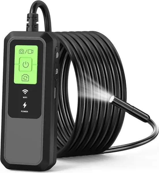 Endoscope Camera with Light, 1920P HD Sewer Camera Wireless Borescope 0.31In,...