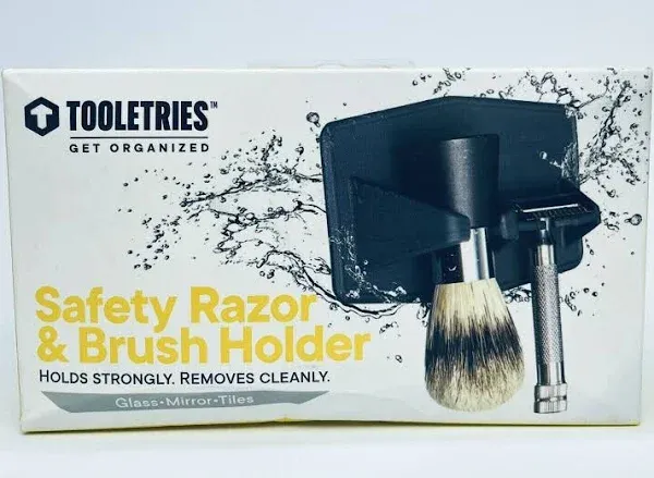 Tooletries The MAVERICK Razor &amp; Brush Holder - Grips to Glass,Mirror,&amp; Tile