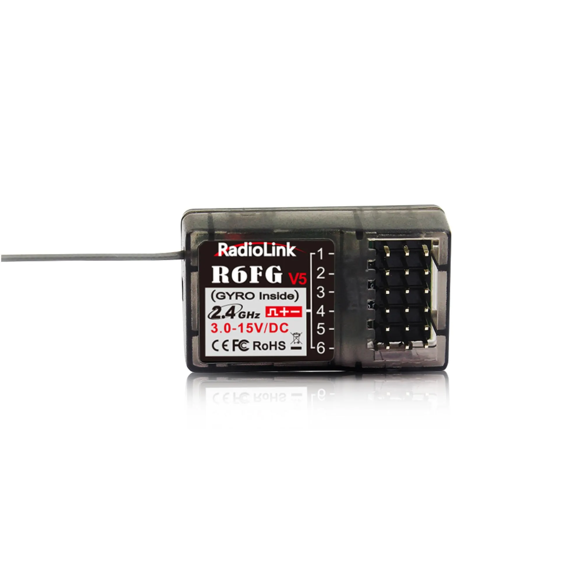 Radiolink R6fg 2.4g 6CH Fhss Receiver Gyro Inside for Rc6gs V2/rc4gs V2/t8s/t8fb RC