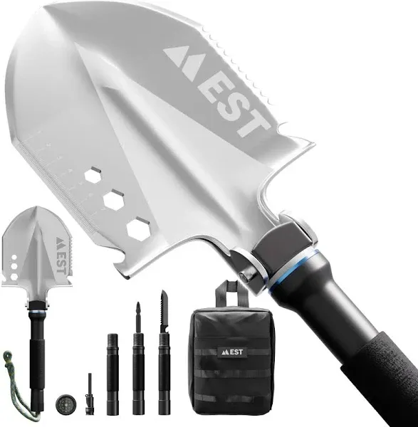 Survival Shovel - The Ultimate 18-in-1 Camping Shovel for Hiking, Overlanding...