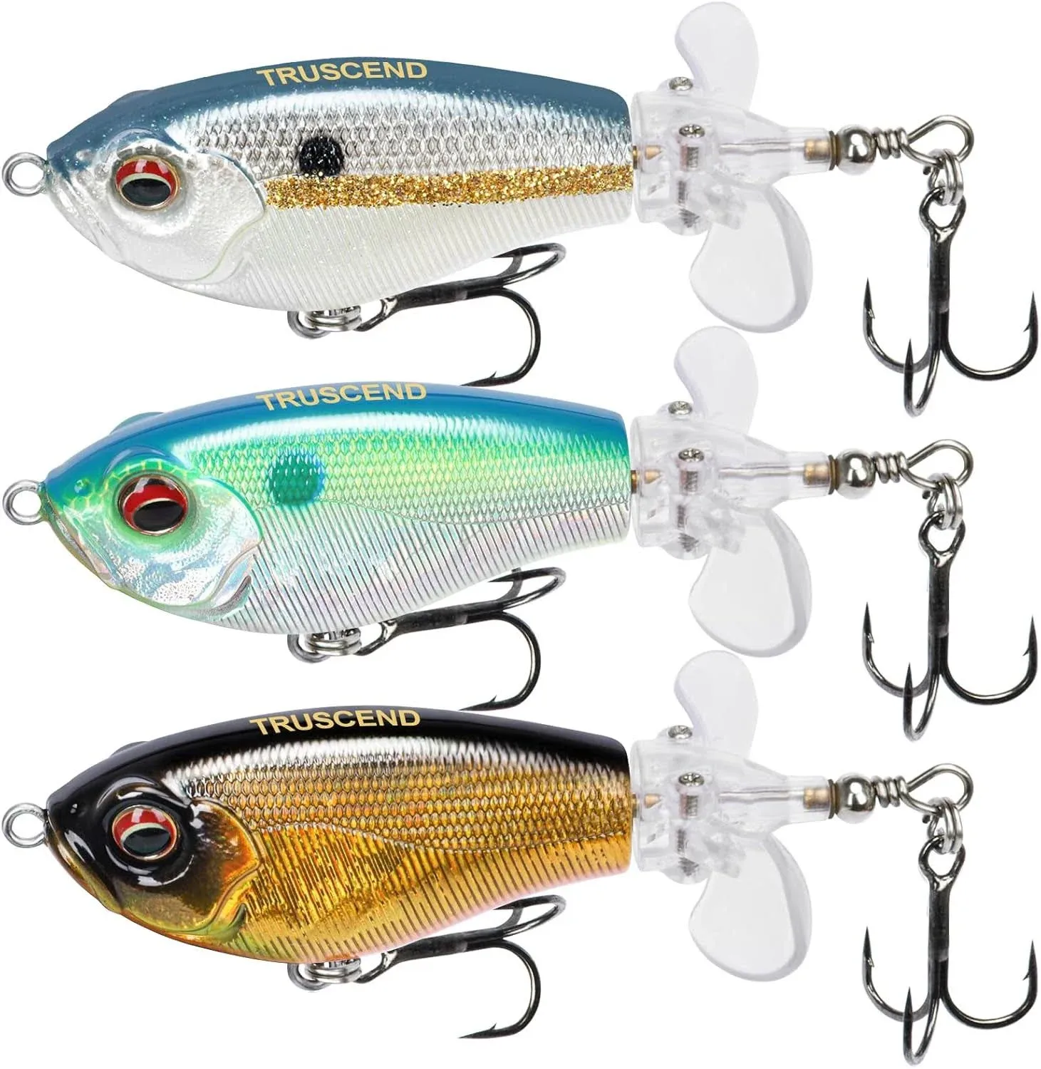 Top Water Fishing Lures with BKK Hooks, Whopper for Freshwater or Saltwater, ...