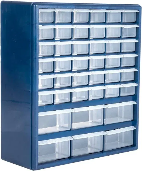 Plastic Storage Drawers – 42 Compartment Organizer – Desktop or Wall Mount Co...