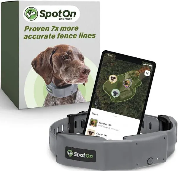 SpotOn GPS Dog Fence, App Based Wireless Dog Fence Collar -  Large -New/Open Box