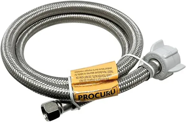 60-Inch x 3/8" Comp x 7/8" BC, Universal Flexible Toilet Connector, Braided Stainless Steel Water Supply Line (9ST60-1P)