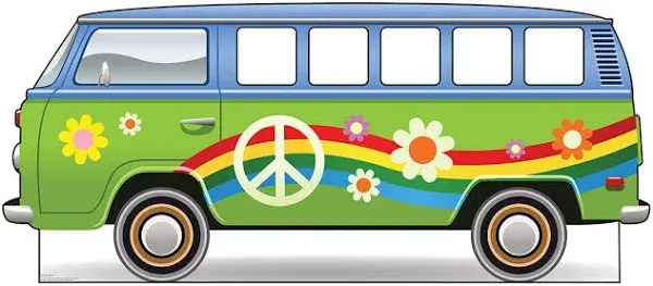 HIPPIE BUS Standin Life-Size Cardboard Cutout Standup Standee Poster