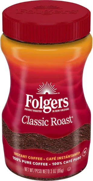 Folgers Classic Roast Instant Coffee Crystals