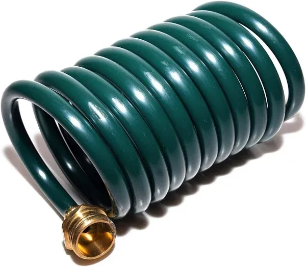 Funjee Heavy-Duty EVA Coil Hose Recoil Garden Water Hose with 3/4 inch GHT Brass Fittings