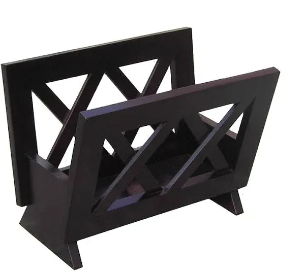 Contemporary Mahogany Solid Wood Magazine Rack