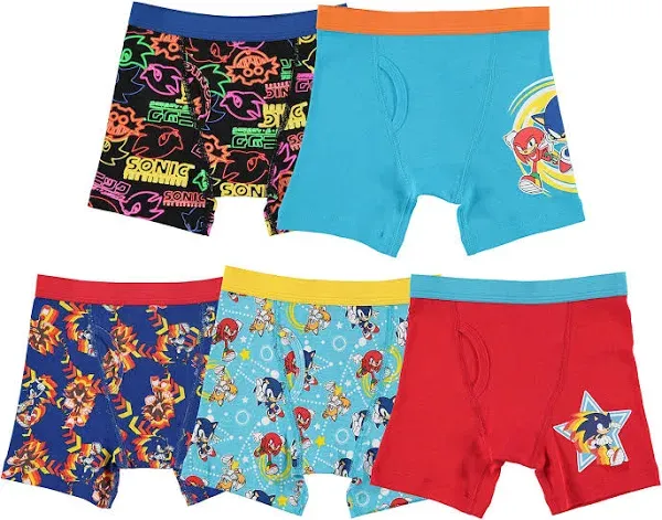 SonicThe Hedgehog Boys&#039; 5-Pack Boxer Briefs Multipacks