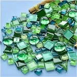 500g Mixed Color Irregular Crystal Mosaic Tiles,Tiny Mosaic Tile DIY Hobbies Children Handmade Crystal Craft for Craft Bathroom Kitchen Home