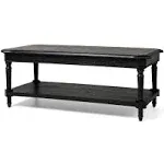 Maven Lane Pullman Traditional Rectangular Wooden Coffee Table, Antiqued Black