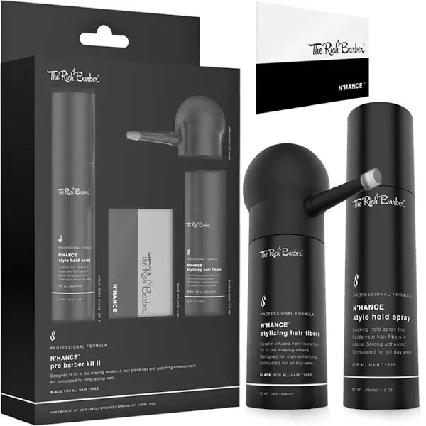 The Rich Barber N'hance Pro Barber Kit II 4-in-1 Hair & Beard Styling Set