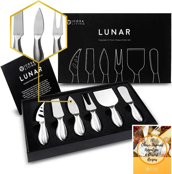 Icosa Living Lunar Cheese Knives Set