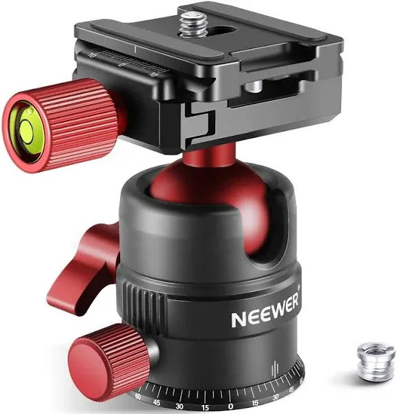 NEEWER Tripod Head, 360° Rotating Panoramic Ball Head with 1/4” Quick Shoe Plate for Tripod Monopod Slider DSLR Camera Camcorder, Max Load up to 5kg/11lb – GM28