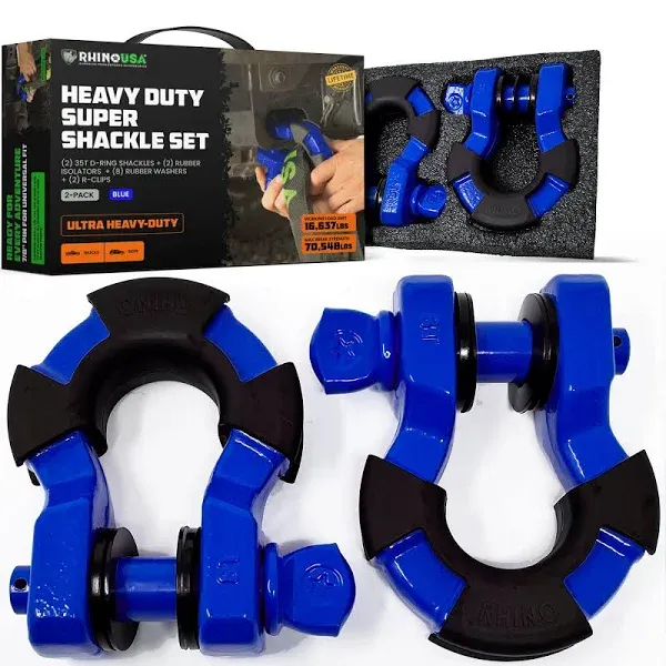 Rhino 8 Ton D Ring Super Shackles 70548lb Break Strength - Open Box