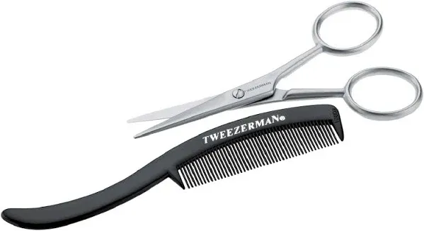 Tweezerman Moustache Scissors with Grooming Comb