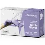 FifthPulse Nitrile Exam Latex Free & Powder Free Gloves, Lilac, 50/bx, Medium