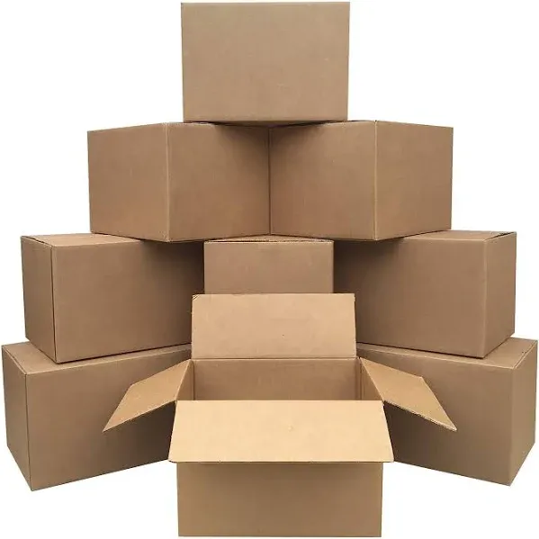 BOX USA Moving Boxes Medium 18&#034;L X 14&#034;W X 12&#034;H 10-Pack | Corrugated Cardboard B