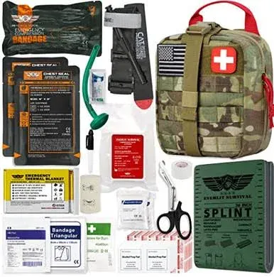 EVERLIT Emergency Trauma Kit, CAT GEN-7 Tourniquet 36" Splint, Military Combat ...