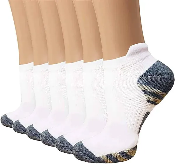 Copper Plantar Fasciitis Running Compression Socks for Men & Women -6 Pairs Arch Support Ankle Socks for Athletic&Travel