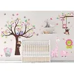 DEKOSH Baby Nursery Wall Decal - Jungle Animal Wall Stickers for Kids Room