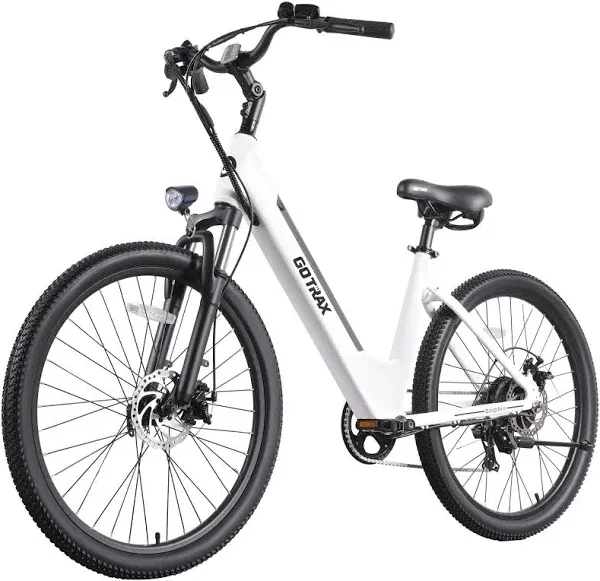 Gotrax 26" Electric Bike, Max Range 30Miles(Pedal-assist1) & 15.5/20Mph Power by 250/350W, 3 Riding Modes & Adjustable Seat, 7-Speed & Front Shock Absorber, Commuter Electric Bicycle for Adults