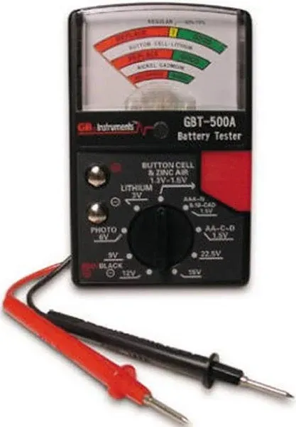 Gardner Bender GBT-500A 1.5V-22.5V Selector Switch Analog Battery Tester