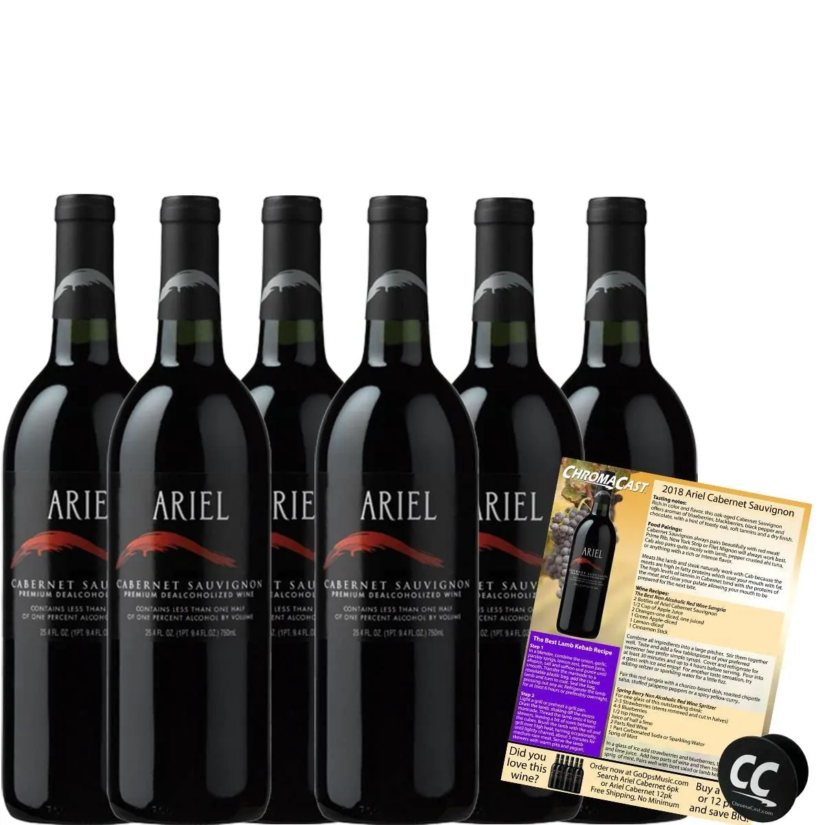 Ariel Cabernet Non-Alcoholic Red Wine Experience Bundle with Pop Socket