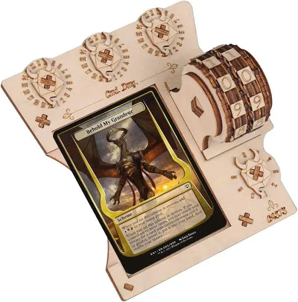 CZYY Commander EDH Command Zone Tray with Life Counter Wooden Compatible with Magic The Gathering mtg