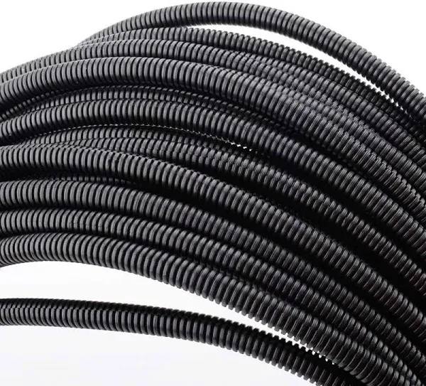 50FT 3/8” Wire Loom Split Tubing Auto Wire Conduit Flexible Cover | High Tempera