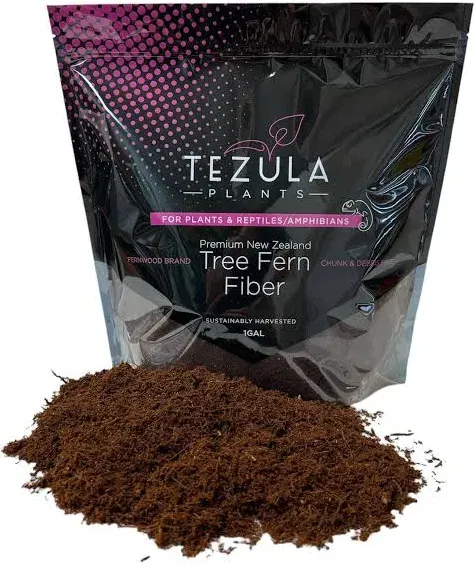 Premium New Zealand Tree Fern Fiber (Debris Free) Growing Medium and Reptile Substrate- Natural, Organic, Long Lasting | for Orchids and Tropicals | Use in Terrariums and Vivariums (1 Gallon)