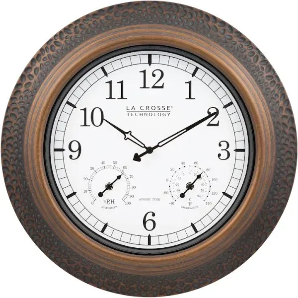 433-3256A La Crosse Technology 21&#034; Indoor/Outdoor Atomic Wall Clock - Open Box