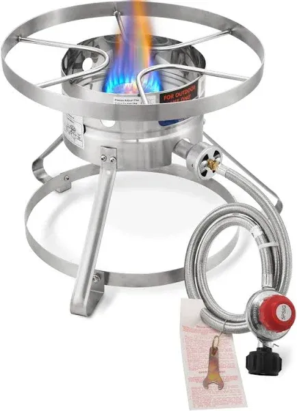 Portable Propane Stove - Stainless Steel Frame - 37,000 BTU - Outdoor Cooking