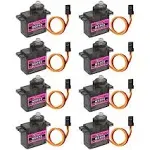 [8-Pack] MG90S 9g Servo Motor Micro Metal Gear for Robot Car Plane RC Helicop...