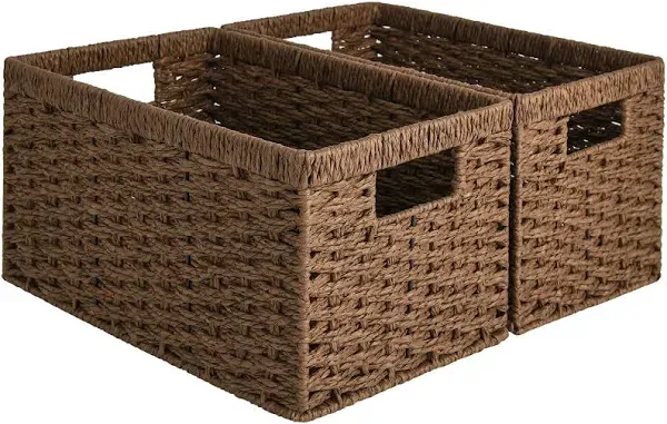 StorageWorks Round Paper Rope Storage Baskets