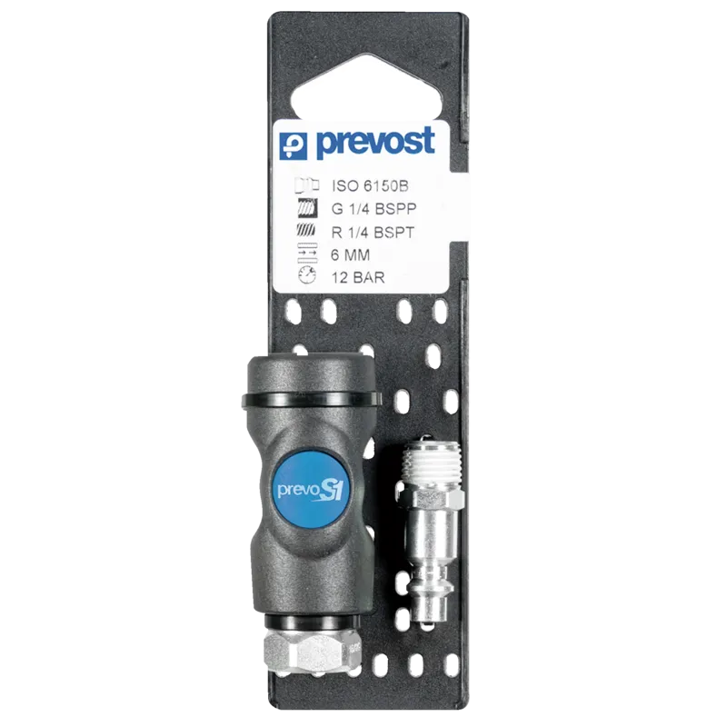 Prevost ISI 1/4" Coupler/Air Fitting with 1 Male Threaded Plug Combo