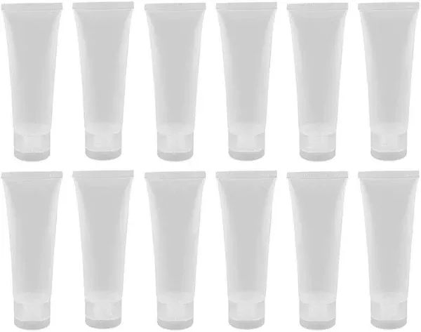 24PCS 100ml/3.4oz Empty Refillable Clear Plastic Squeeze Soft Tubes with Flip Cover Lotion Bottle Travel Sample Packing Cosmetic Makeup Container Storage Vials Jars for Facial Cleaner Toiletries