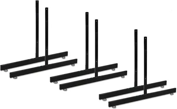 Only Garment Racks Black Gridwall"T" Base Rectangular Tube with Levelers (Economically Sold in a Set of 3 Pairs) Black Finish (1918 Black Legs - (3 Pairs))