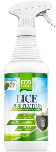 Eco Defense USDA Biobased Lice Spray for Furniture, Bedding, and Home - Natural 